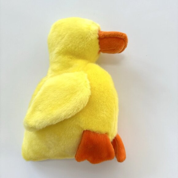Quackers Duck Yellow Body Orange Beak Feet 1998 10" Vintage TY Beanie Buddy - Picture 4 of 11
